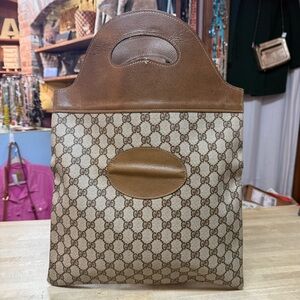 GUCCI Vintage GG Supreme Top Handle Flat Tote